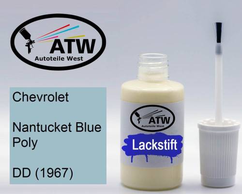 Chevrolet, Nantucket Blue Poly, DD (1967): 20ml Lackstift, von ATW Autoteile West.